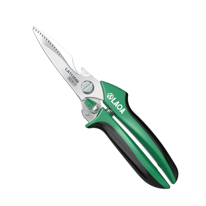 LAOA multifunctional kitchen scissors stainless steel strong chicken bone scissors barbecue scissors household scissors sharp and durable food scissors multifunctional kitchen scissors LA112586