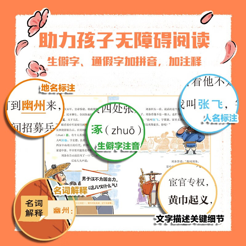 I can read the classic Romance of the Three Kingdoms by myself (5 volumes in total), edited by Duan Zhangquyi, 6-9 years old, speed reading edition for middle and lower grades, Bridge Books