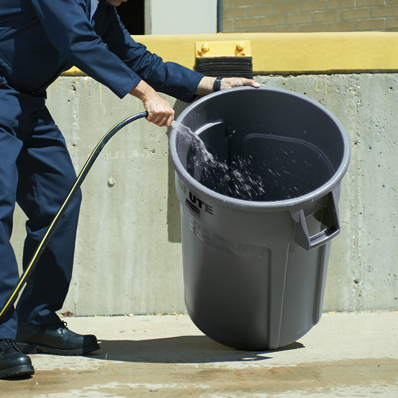 Rubbermaid Business Supplies BRUTE Storage Bucket 32G/121L Bucket Cover Set Gray 263100 263200 Practical Outdoor Round Trash Can Storage Bucket Q