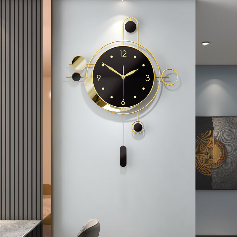 PHTY clock wall hanging living room 2025 new Nordic light luxury watch hanging home fashion creative atmosphere hanging watch modern decoration large size 50*68cm (70% users choose 20 inches or more
