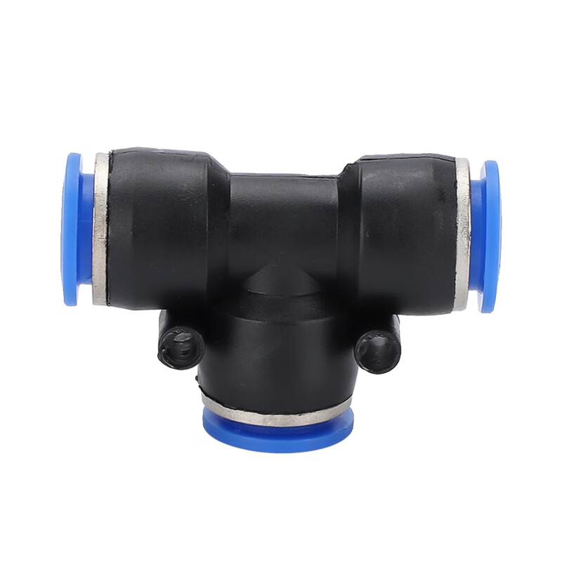 EXSN pneumatic plastic connector PE positive three-way quick-insert tracheal connector variable diameter quick-insert PEG conversion head blue connector PE-6 (5 pieces)