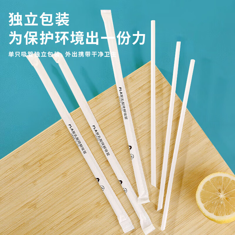 Ogilvy Disposable Straws PLA Biodegradable Straws Thin Straws 100 pieces