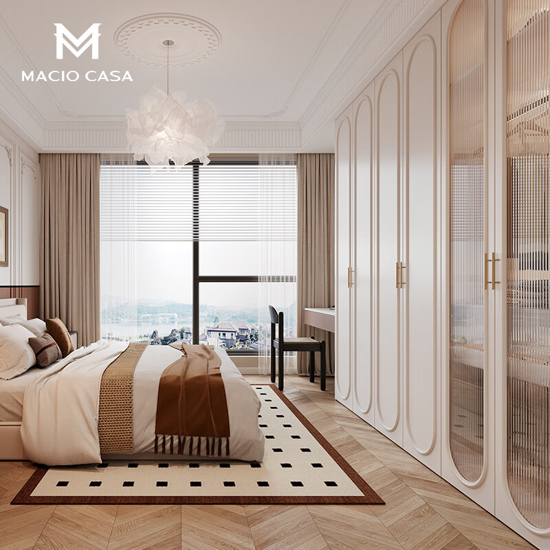 Margo Cream Style Integrated Wardrobe Cloakroom Bedroom Furniture Master Bedroom Wardrobe Bookcase Bedside Table Integrated Prepaid Deposit