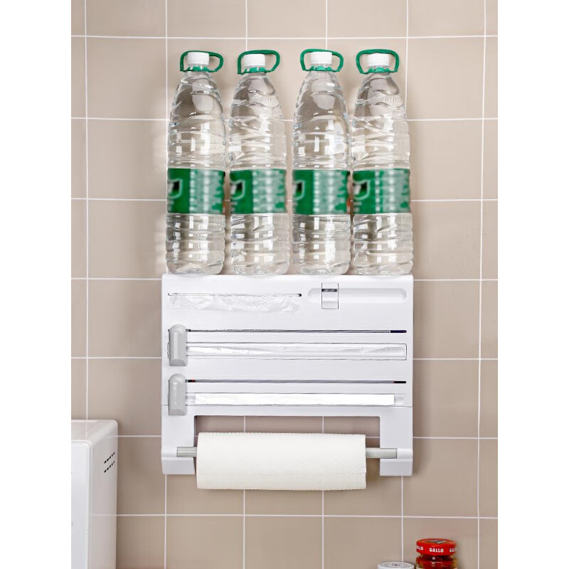 Jingxi new cling film cutter special household kitchen tin foil storage box can be magnetically attached to the refrigerator gray multi-function 0-30cm