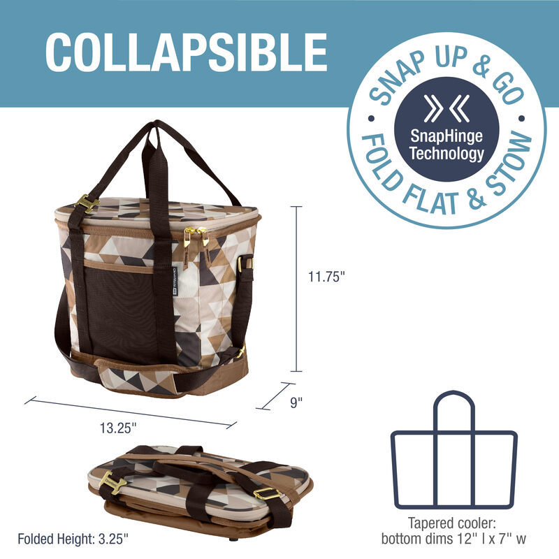 CleverMade 24-can portable folding insulated cooler outdoor camping picnic car camouflage design