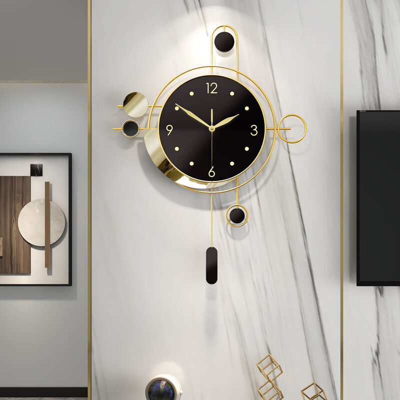 PHTY clock wall hanging living room 2025 new Nordic light luxury watch hanging home fashion creative atmosphere hanging watch modern decoration large size 50*68cm (70% users choose 20 inches or more