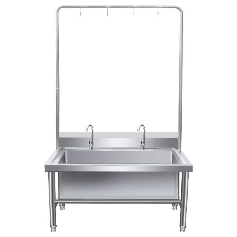 Enbaole 304 stainless steel mop pool floor-standing mop pool commercial sink home canteen school factory washing pool 201 high shelf 100 long * 60 wide * 55 high