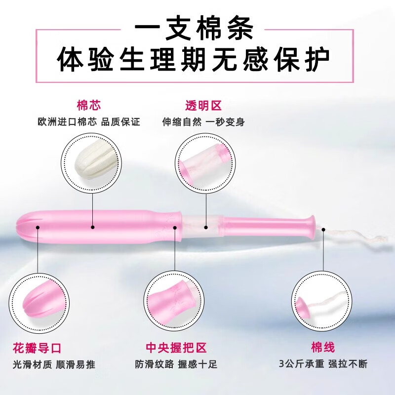 Bluetex German brand mini short catheter imported cotton core tampon girl's catheter built-in sanitary napkin mini short catheter normal flow 16 pieces * 3 boxes