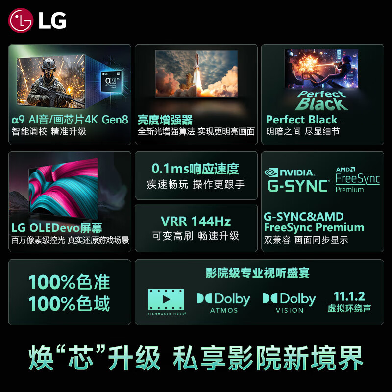 LG high-end C5 series 65-inch OLED TV 4K ultra-high definition giant screen viewing AI TV 144Hz high brush 65C4 upgraded model OLED65C5PCA
