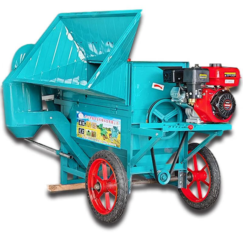 Wen Yijia double-drum rapeseed thresher, agricultural multi-functional rice, wheat, soybeans, sorghum and millet, large-diameter double-drum thresher + hand-pulled diesel engine to send wheels
