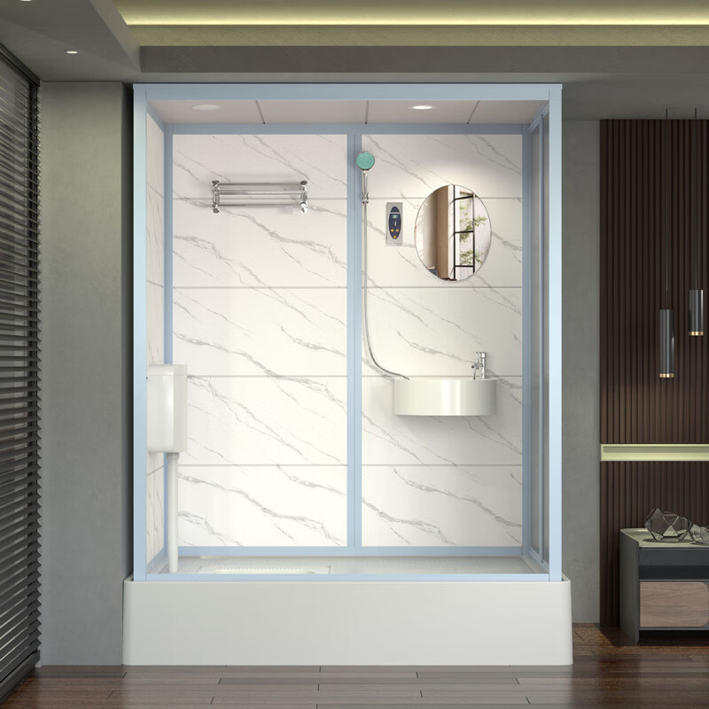 FANCYCHIC integrated shower room integrated bathroom wet and dry separation bathroom household shower room integrated glass shower room 120*100 front door without toilet