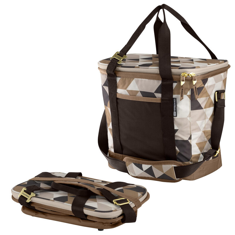 CleverMade 24-can portable folding insulated cooler outdoor camping picnic car camouflage design