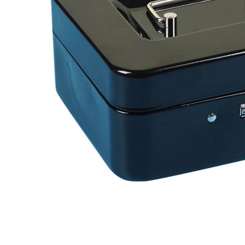 Wenstan W5664 Portable Cashier Box with Lock Metal Savings Box Organizing Safe Toolbox 200 Password Black 20*16*9cm