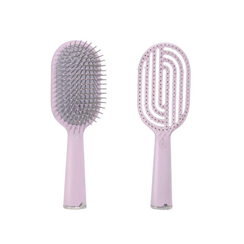 Air cushion comb for scalp massage, women's special long hair curly hair household portable fluffy style hollow comb V2447 purple high and low teeth
