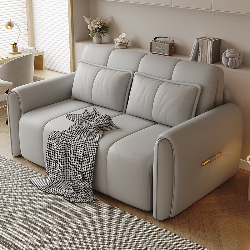 Kuhe Electric Sofa Bed Intelligent Dual-Purpose Folding Multi-Function Living Room Bedroom Study Balcony Small Apartment Retractable Sofa Beige 1.05 Meter Electric Sponge Cat Scratch Skin