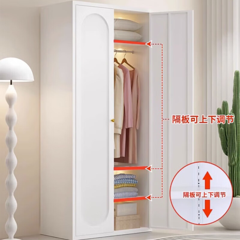 Tangji wardrobe bedroom simple steel iron art environmentally friendly formaldehyde-free large wardrobe storage storage cabinet combination cabinet