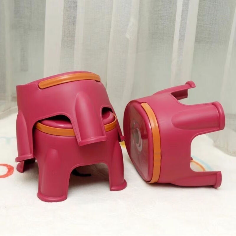 Home Cartoon Portable Low Stool Living Room Bathroom Pads Thickened Children's Bench Anti-Slip Portable Stool Durable Stool Strawberry Bear Thickened Children's Stool (Random Stickers) Shoot One and Send One (Get One)