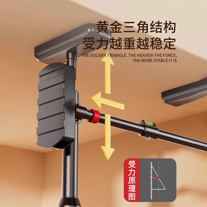 Maifeit horizontal bar home indoor wall fixed pull-up no punching floor-standing adult home fitness children's boom horizontal bar + ring suitable for width 90-115cm non-firm return/safe anti-slip