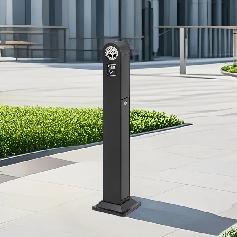 DEANS outdoor ash column vertical cigarette butt column seat ash bucket outdoor smoke extinguishing column public smoking area trash can 412B black paint