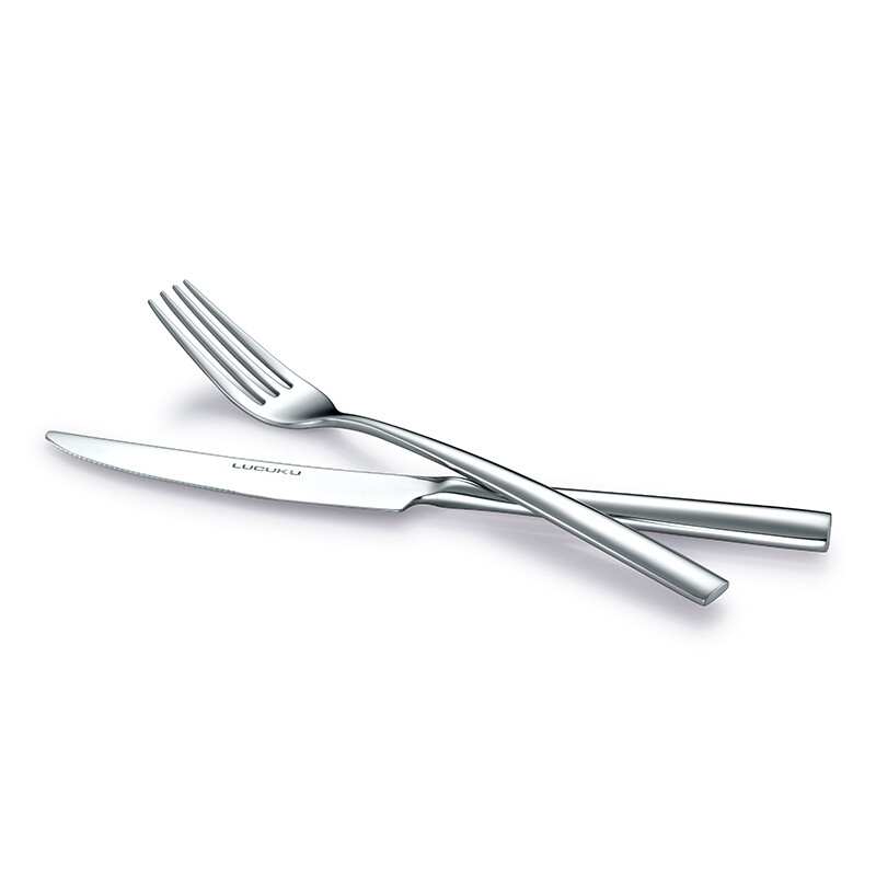 LUCUKU 304 stainless steel Western steak knife and fork two-piece set Thickened steak knife and fork tableware set combination
