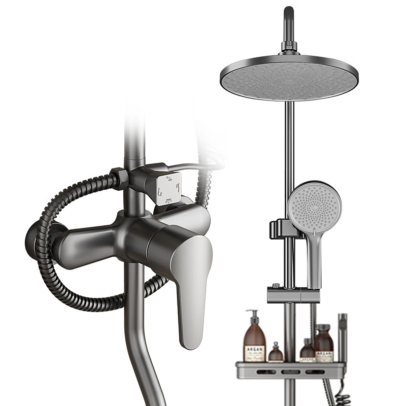 Breda shower head set home bathroom shower shower faucet three-piece set pressurized shower head bath set silver four-speed water outlet stainless steel set