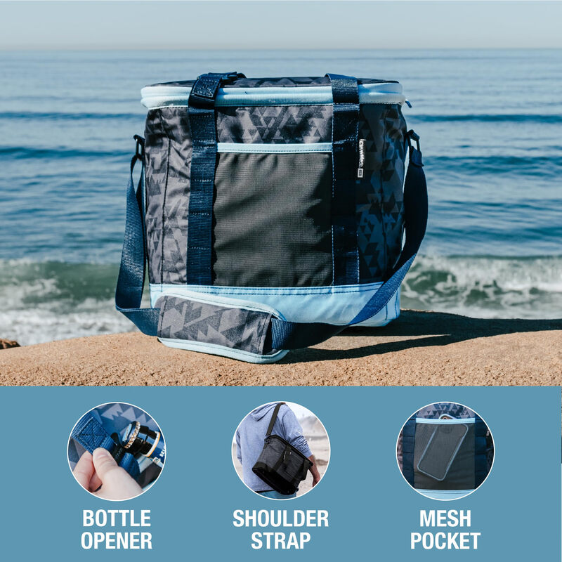 CleverMade 24-can portable folding insulated cooler outdoor camping picnic car camouflage design