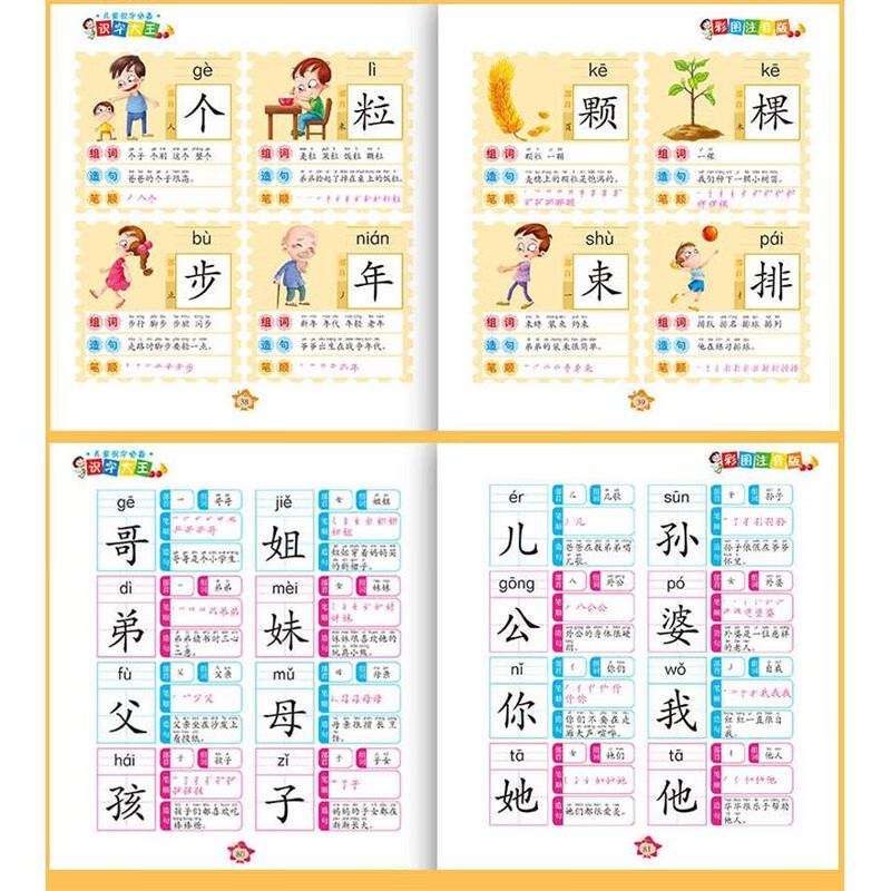Children's literacy 1680 words + children's object recognition phonetic version, a full set of 2 volumes of authentic pinyin reading books, children's literacy enlightenment card, kindergarten word recognition artifact, children's baby reading pictures to learn characters and objects, enlightenment early education picture book, baby one, two and three and a half years old, brain puzzle development toy book, children's book