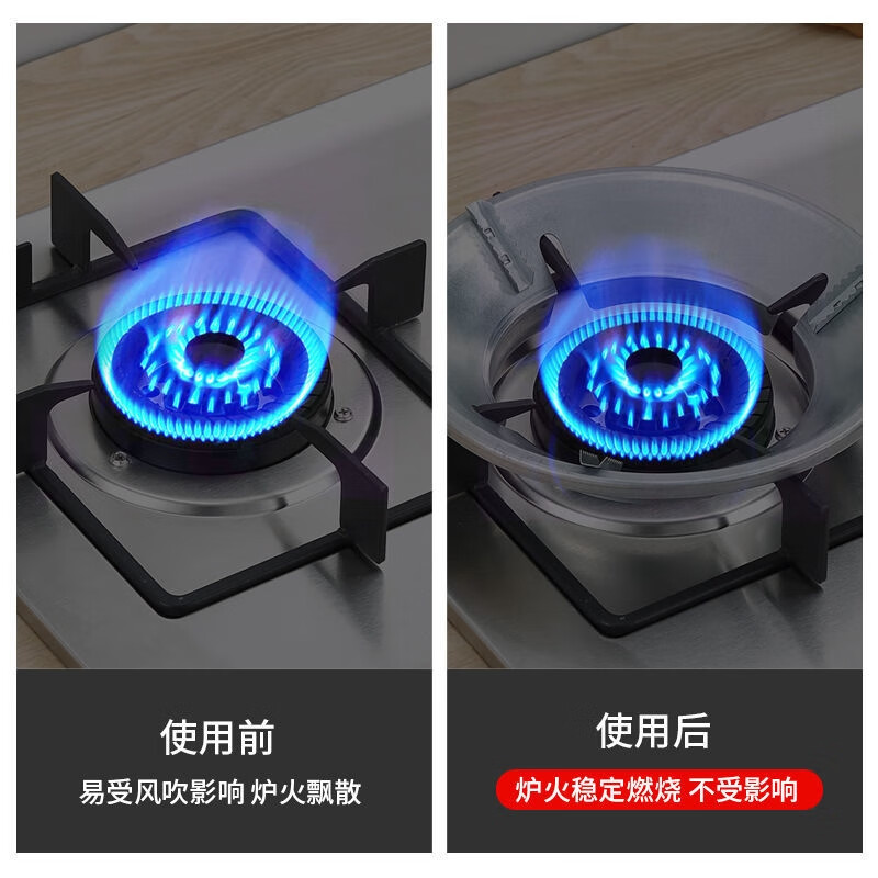Suitable for gas stove windshield, fire-concentrating energy-saving hood, universal square gas stove, gas stove windshield, stove stand protection 1 pack, extra thick and resistant to burning - black - 4 openings
