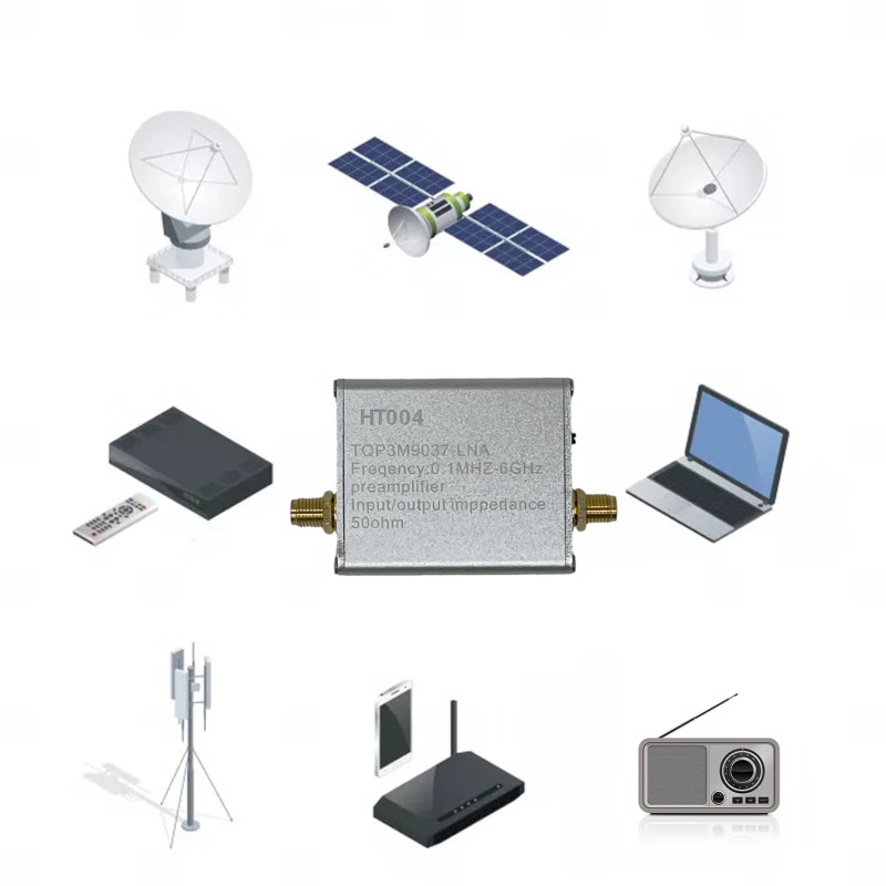 100K-6GHz low noise amplifier 30dB gain front RF radio frequency LNA module signal amplification HT004-with battery (gain 20dB)