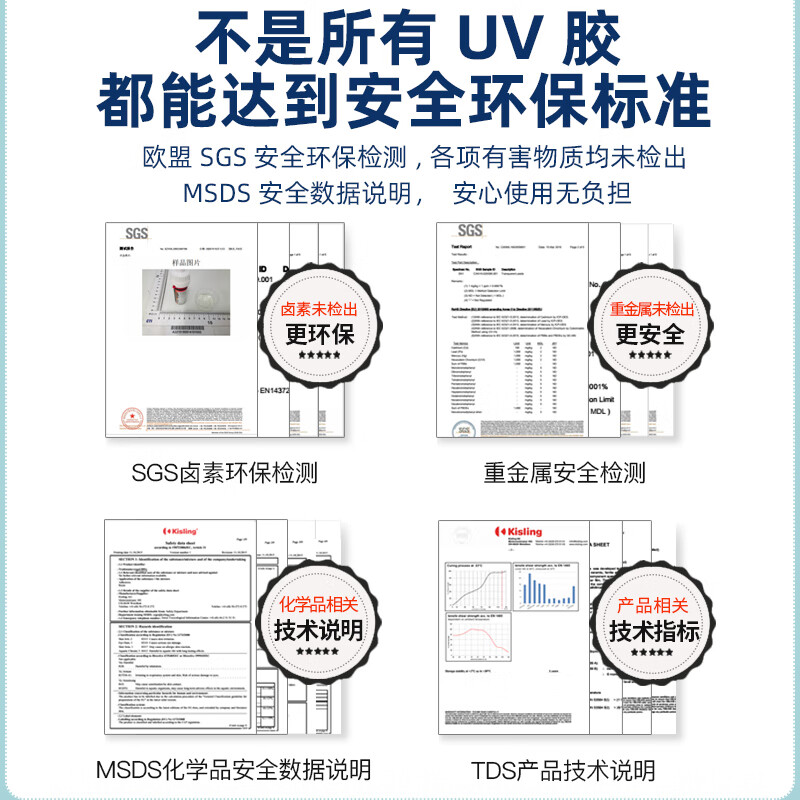 Ergo8500 shadowless glue for glass acrylic tempered coffee table metal crystal strong glass special transparent quick-drying repair glue adhesive ultraviolet light solid UV glue