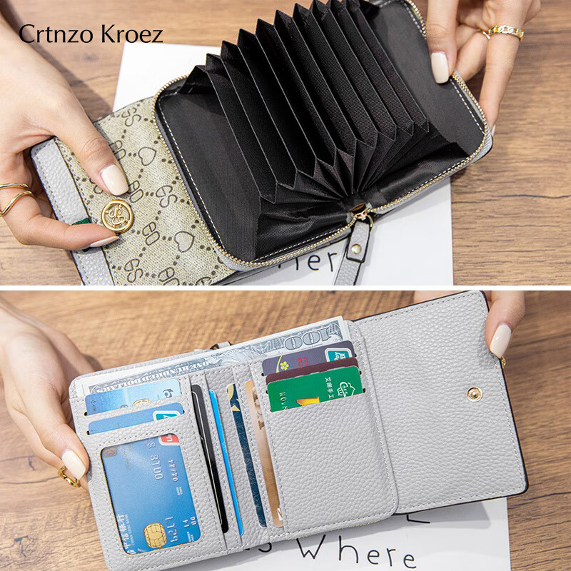 CRTNZO KROEZ Light Luxury Wallet Women's Short 2026 New Coin Purse Women's Card Holder New Year's Valentine's Day Birthday Gift Practical Pink - Light Luxury Gift Practical Birthday Gift for Girlfriends Wife Girls Girlfriends
