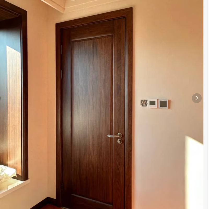 Imported pure log ebony wood room door, log gold silk pomelo, Chinese style bedroom door, painted door, high-end customization, ebony wood type A