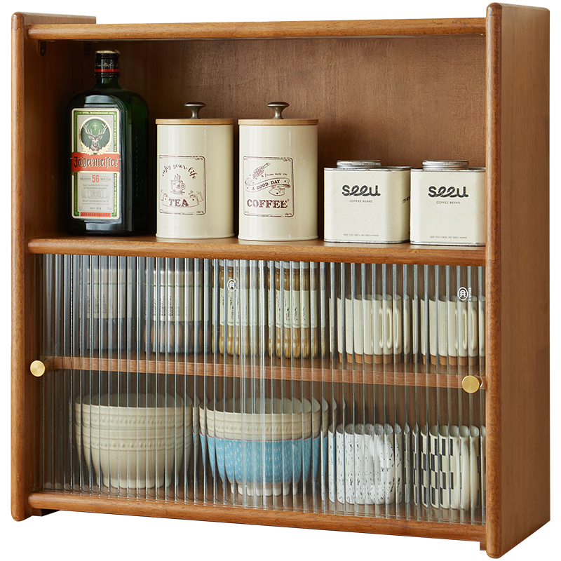 Xiangmuyu solid wood storage rack sideboard kitchen table cup holder home dining table bowl counter top storage high cabinet rack