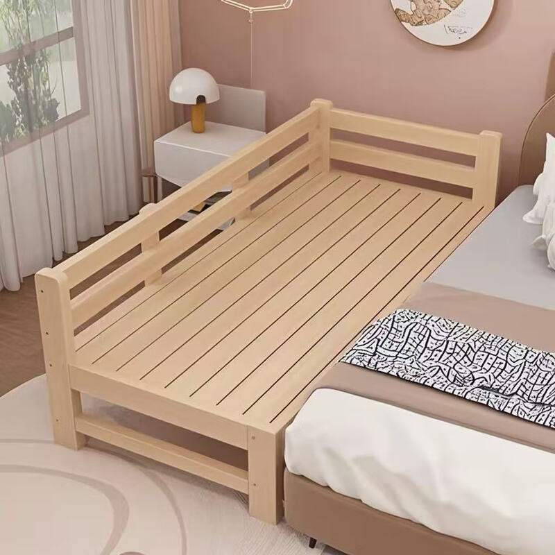 British and American Danny spot children's bed splicing bed widened crib side bed solid wood single bed adult baby extended side crib two-sided guardrail + bedside + coconut palm mattress length 200 width 80 height remarks