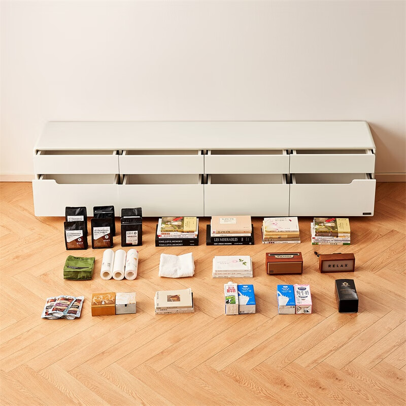 Quanyou Home TV cabinet floor-standing modern simple cream style living room small apartment storage storage TV cabinet home