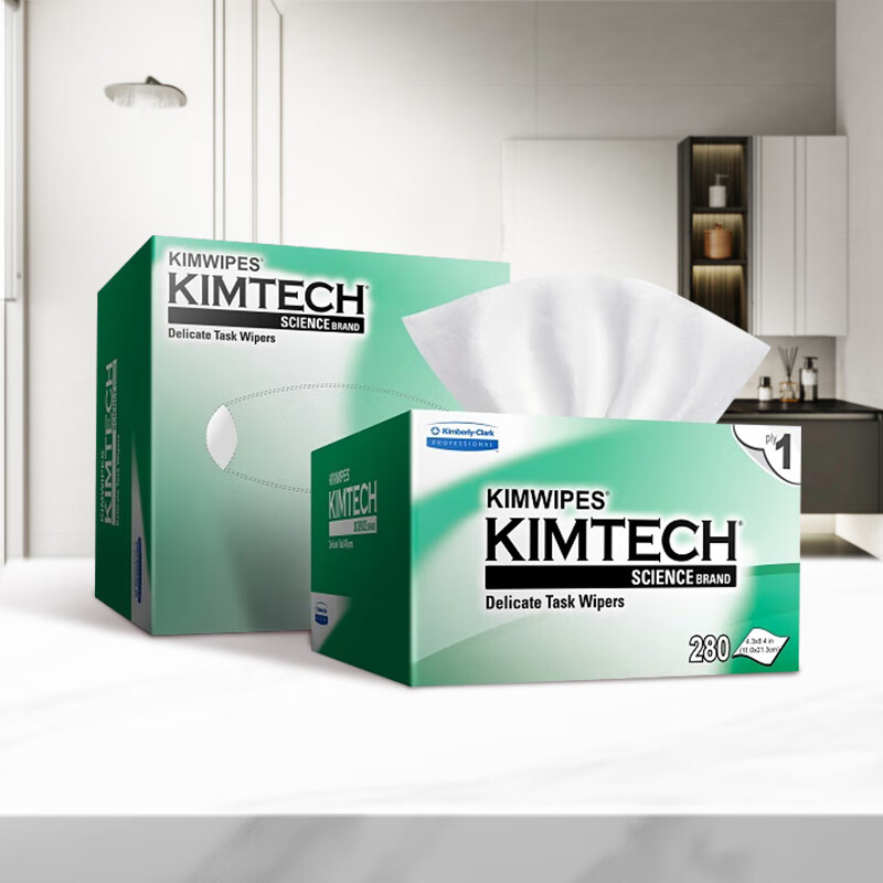 Kimtech Kimberly Precision Instrument Wiping Paper Small Green Box/210 110mm 280 sheets/box Laboratory Lens Dust-Free Wiping Paper High Standard Lens Cleaning Paper 34155