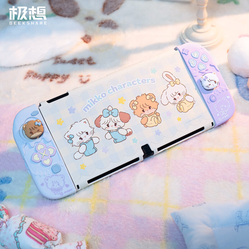 Jixiang switch oled protective case Mikko co-branded soft silicone anti-fall all-inclusive protection joycon handle cover all-inclusive split portable NS host accessories