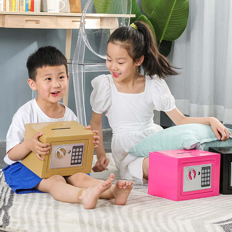 Piggy bank only goes in and out 2026 new stainless steel adult piggy bank boys and girls piggy bank New Year gift safe password lock + key can store 50W birthday gift large capacity can store banknotes and coins