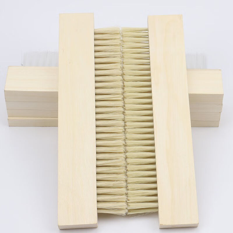 Powdering machine brush, flour machine brush, grinding machine brush, wooden strip brush row brush, waterproof brush, imitation bristle brush, nylon wire row brush, 35 cm long, 4 rows of hair, 2 pcs