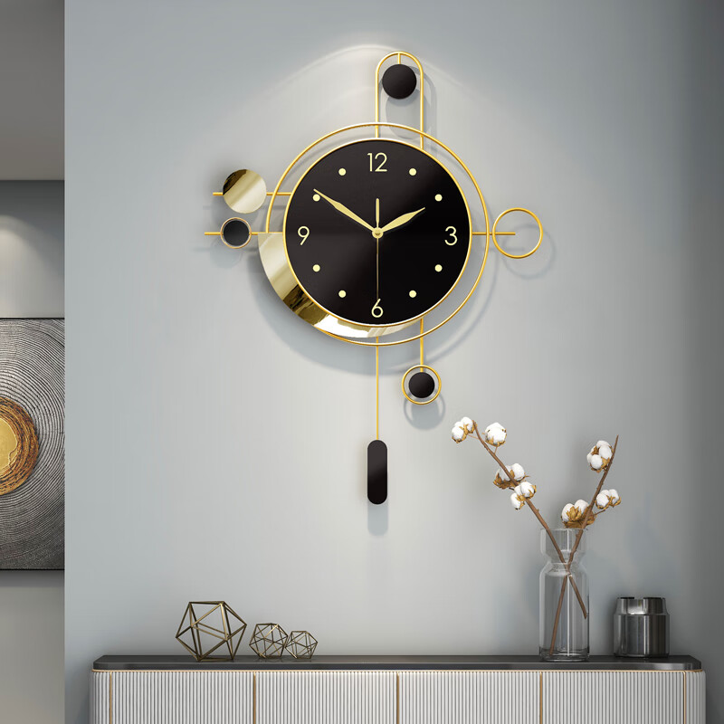 PHTY clock wall hanging living room 2025 new Nordic light luxury watch hanging home fashion creative atmosphere hanging watch modern decoration large size 50*68cm (70% users choose 20 inches or more