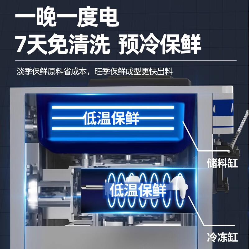 Taochule Ice Cream Machine Commercial Crispy Egg Cone Ice Cream Machine Ice Cream Machine Vertical Desktop Ice Cream Stand Sundae Crispy Cone Fully Automatic Internet Celebrity Ice Cream Machine 128 Stainless Steel Desktop | Continuously Make 15-18 Pieces | One-Click Cleaning