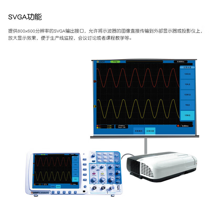 Owon Lilliput dual-channel digital oscilloscope EDS-C series waveform recording, dual waveform calculation, current measurement EDS062C (60M 500MS/s)