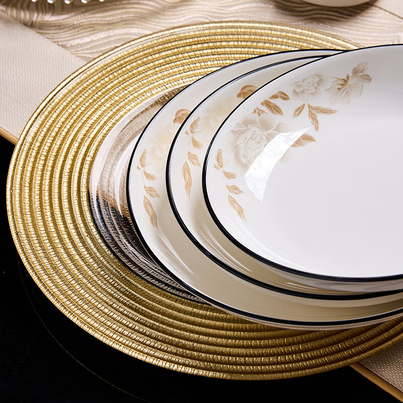 Porcelain Soul Ceramic Deep Soup Plate Home Dish Plate Western Plate Steak Plate White Porcelain Plate Round Dinner Plate 8 inches 4 pieces