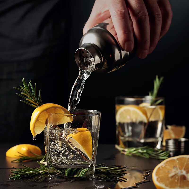 CLITON304 stainless steel cocktail mixer, milk tea shop hand-made lemon artifact cocktail hand-shake cup and pot 19-piece set