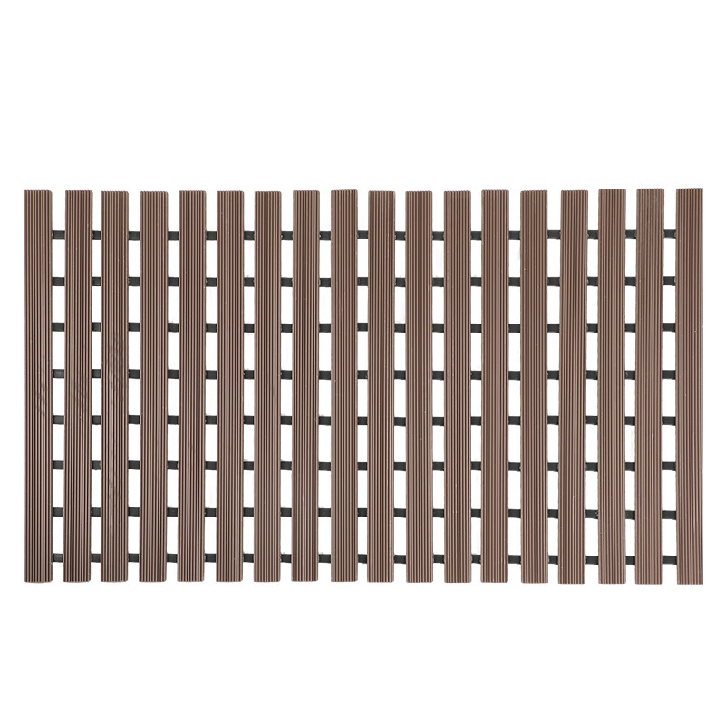 Frost Mountain PVC bathroom floor mat to prevent water accumulation, hollow heightening mat, bathtub side foot mat, shower room anti-slip mat, double-sided anti-slip, coffee color-67*43*0.7cm