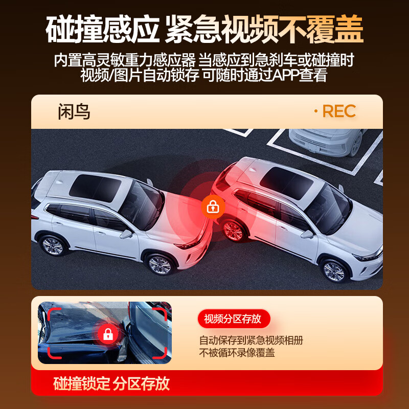 Mondorf driving recorder HD front and rear dual recording streaming media rearview mirror wire-free reversing image camera monitoring 4.5-inch single recording flagship model + parking monitoring + 32G memory card