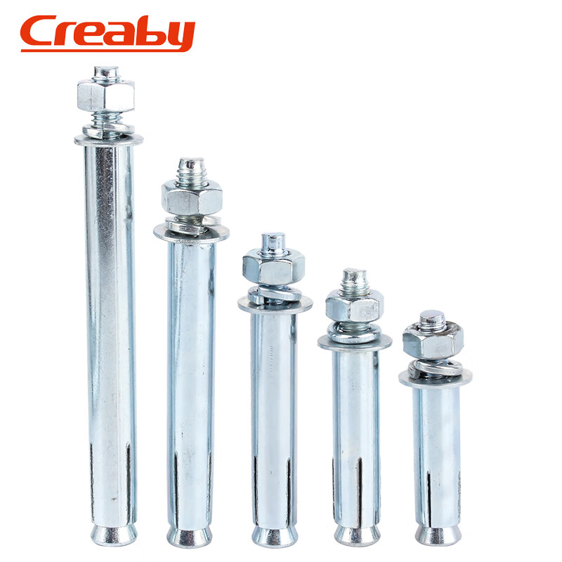 Creaby galvanized expansion screws, extended outer expansion bolts, pull-out screws, expansion pipe bolts, fasteners, M10x80 (4 pieces), galvanized 14mm drill bit for drilling