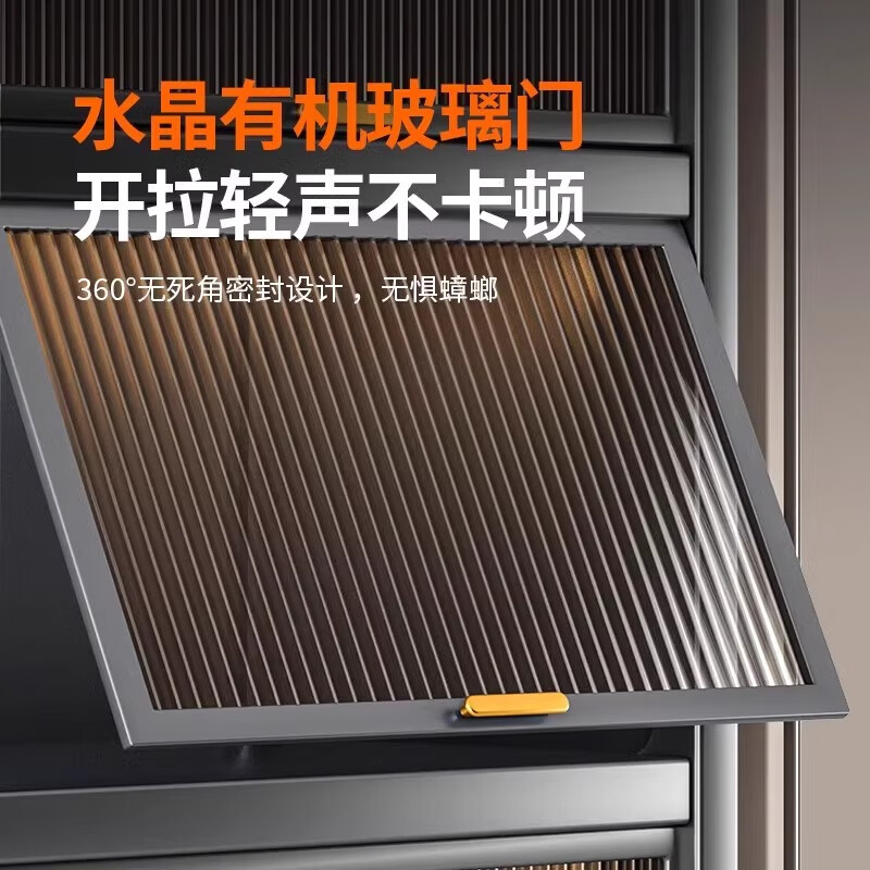 Meiyilai kitchen shelf household floor-standing cabinet refrigerator sandwich storage cupboard microwave oven multi-function storage cabinet three layers 81cm high black length 40 width 35 gap storage