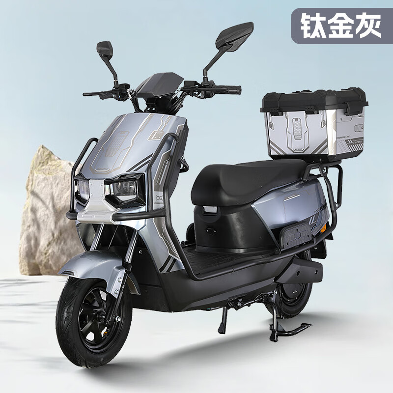 The new Cangqiong electric car for adults, 72V takeaway long-distance running battery car, 96V high-power hill climbing electric motorcycle, titanium gray-classic model-comes with bumper tail box, 96V 22A, eight graphene batteries