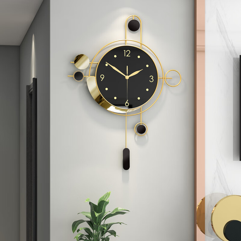 PHTY clock wall hanging living room 2025 new Nordic light luxury watch hanging home fashion creative atmosphere hanging watch modern decoration large size 50*68cm (70% users choose 20 inches or more